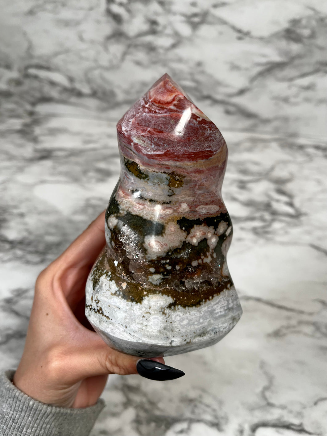 1lb 10.3oz PINK SEA JASPER FLAME