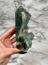 Load image into Gallery viewer, SEMI-POLISHED PREHNITE WITH EPIDOTE TOWER
