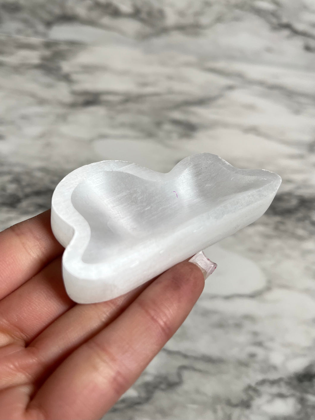 SATIN SPAR SELENITE CLOUD DISH / BOWL