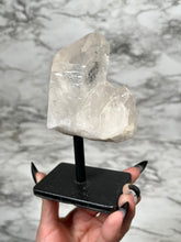 Load image into Gallery viewer, CLEAR QUARTZ POINT ON METAL STAND
