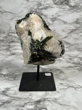 Load image into Gallery viewer, LARGE GREEN TOURMALINE IN MATRIX ON A STAND
