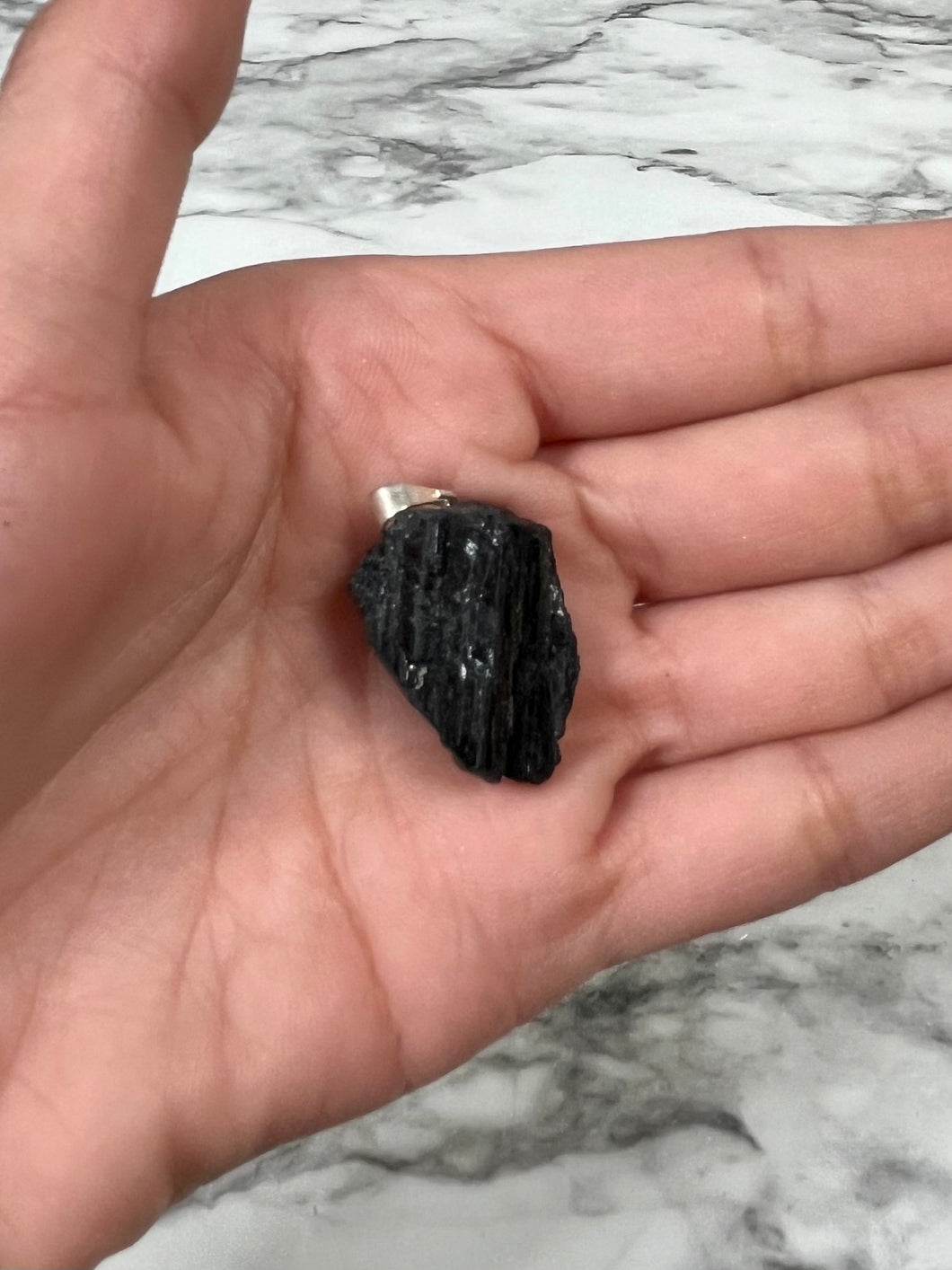 RAW BLACK TOURMALINE PENDANT